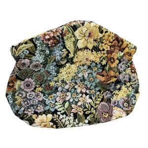 Vintage Daffodil Upholstery Shoulder bag Stitched Floral Made in USA